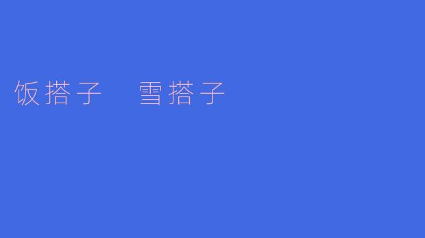 饭搭子 雪搭子